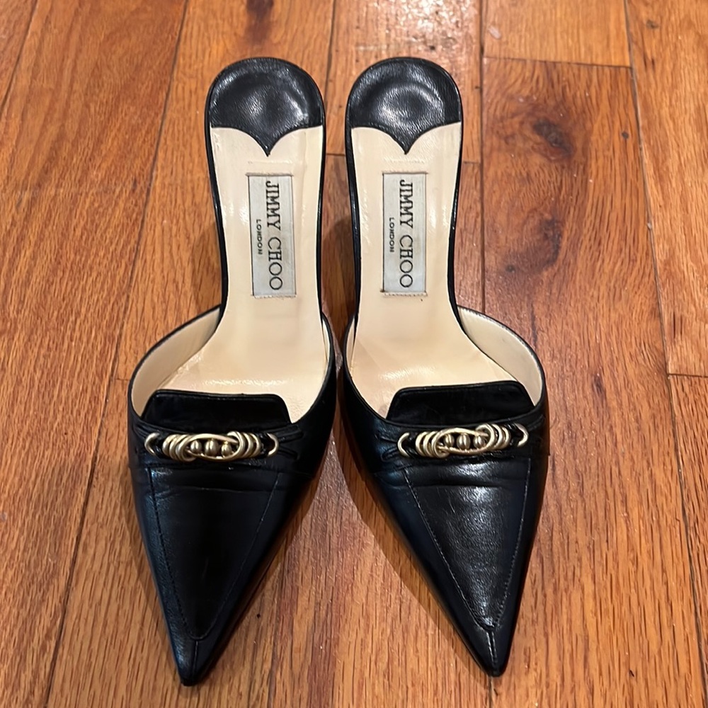 Jimmy Choo Slides Small heeled pointy shoes Size 36.5